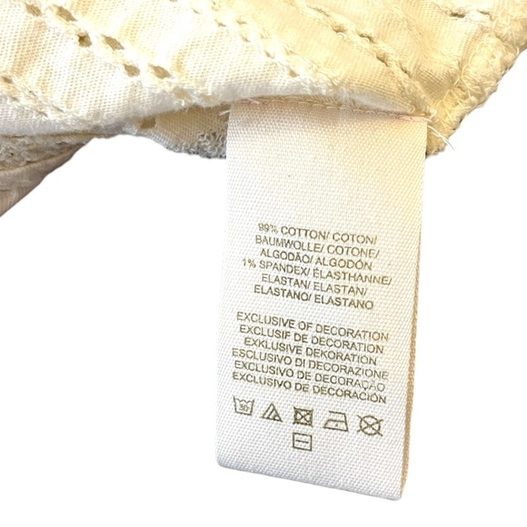 HP⭐️ Free People Vintage White Ivory Eyelet Shift Lace Half Sleeve Dress Small - Picture 5 of 6